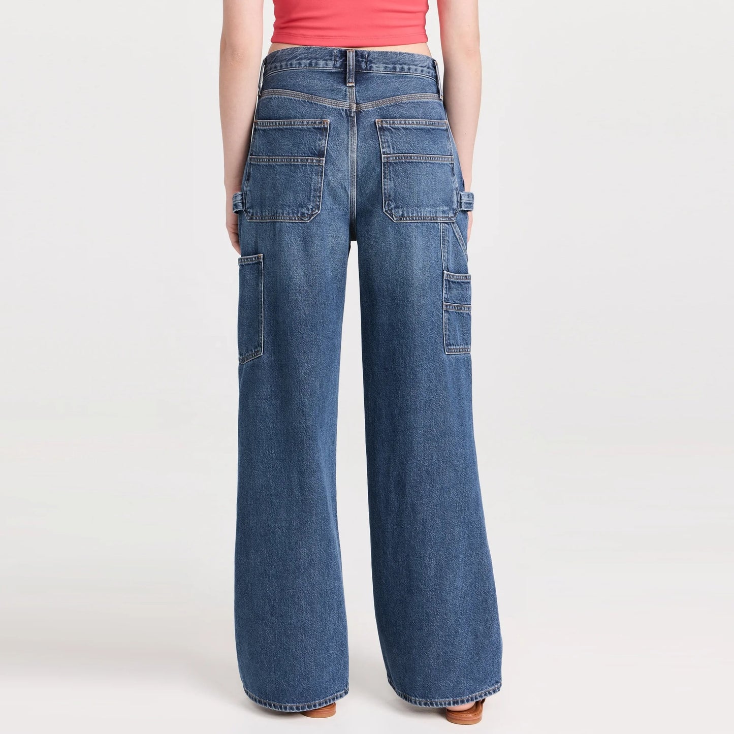 Dark Blue Wide Leg Carpenter Jeans