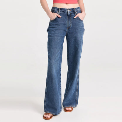 Dark Blue Wide Leg Carpenter Jeans