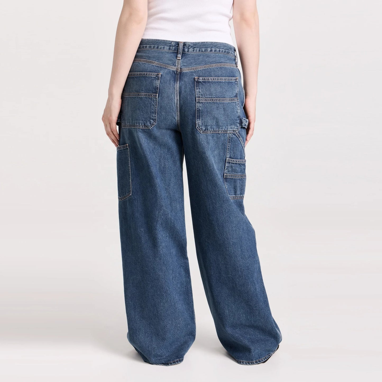 Dark Blue Wide Leg Carpenter Jeans
