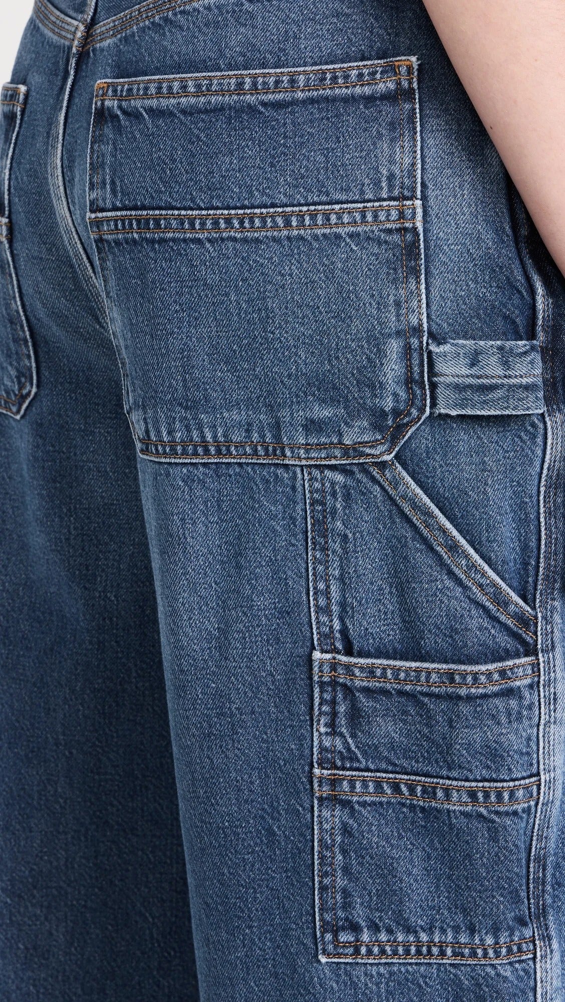 Dark Blue Wide Leg Carpenter Jeans