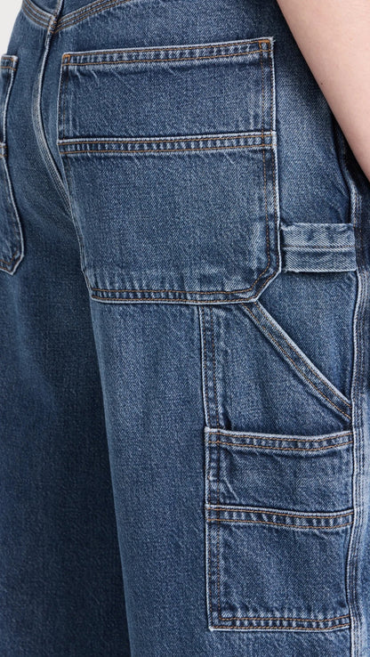 Dark Blue Wide Leg Carpenter Jeans