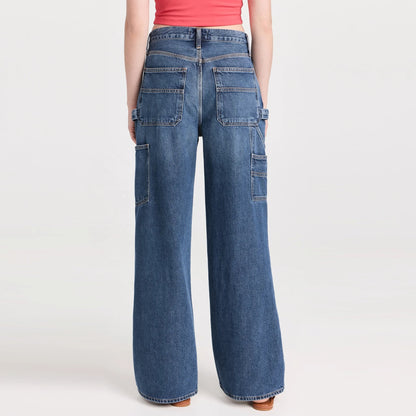 Dark Blue Wide Leg Carpenter Jeans