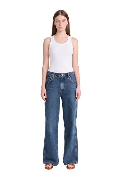 Dark Blue Wide Leg Carpenter Jeans